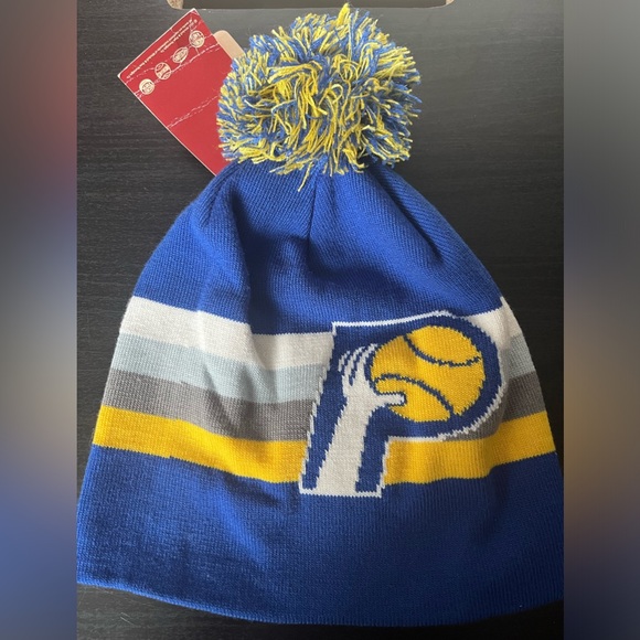 NWT Mitchell & Ness Hardwood Classics Indiana Pacers Knit Beanie - Picture 2 of 6